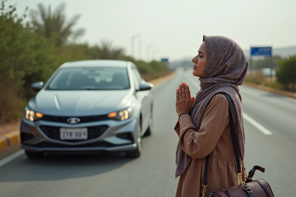 Femme musulmane priant à côté d