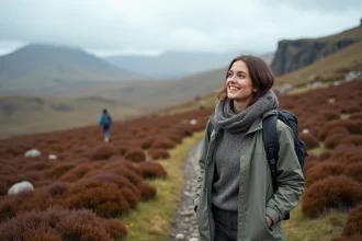 Jeune femme randonneuse dans les Highlands britanniques