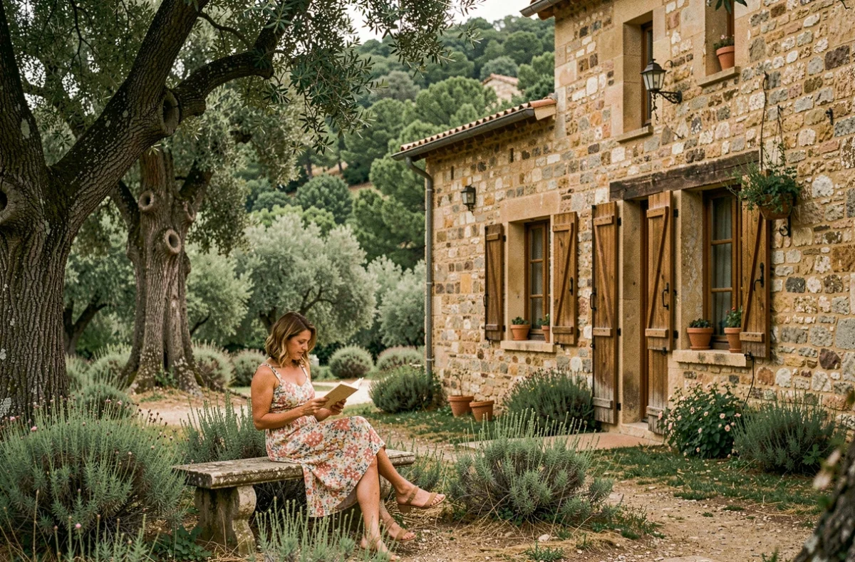 Domaine La Garenne, mas en pierre restauré entouré de chênes et de garrigue méditerranéenne en Occitanie