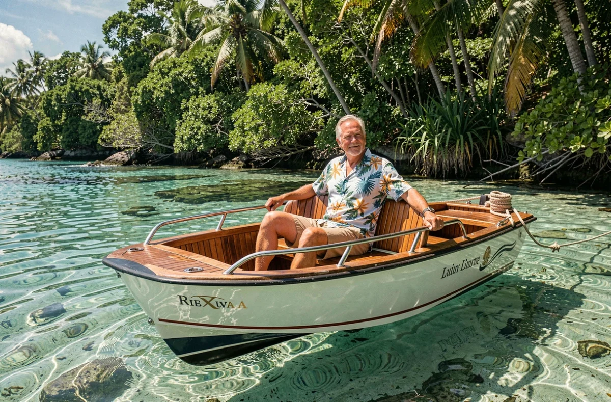 Passager d'une croisière exclusive explorant une crique tropicale isolée lors d'une excursion en tender privé